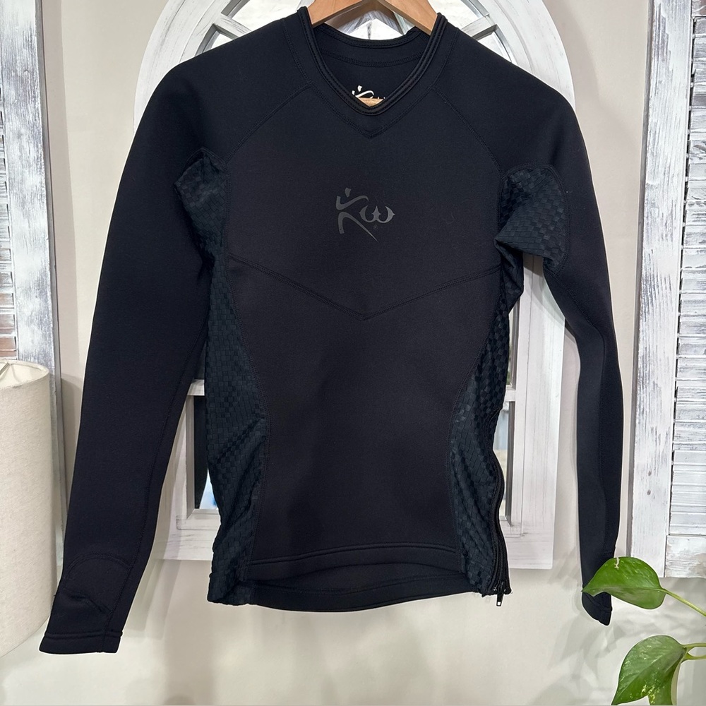Kutting Weight Sauna Shirt Mens Medium Black Sweat Suit Shirt Long Sleeve Zip